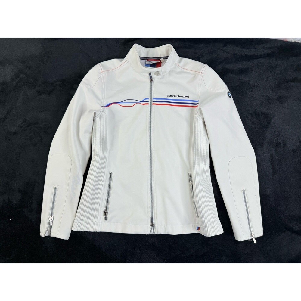 Women’s Medium BMW NEW WHITE MOTOR SPORT JACKET WITH LOGO (Stained)